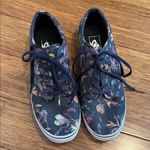 Vans Women's Dark Floral Sneakers - Navy size 9